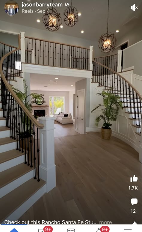 Double Staircase Foyer, Basement Hallway, Steampunk Bathroom, Luxury Home Interior, Wealthy Woman, Bathroom Basement, Double Staircase, Wardrobe Door Designs, Smart Home Design