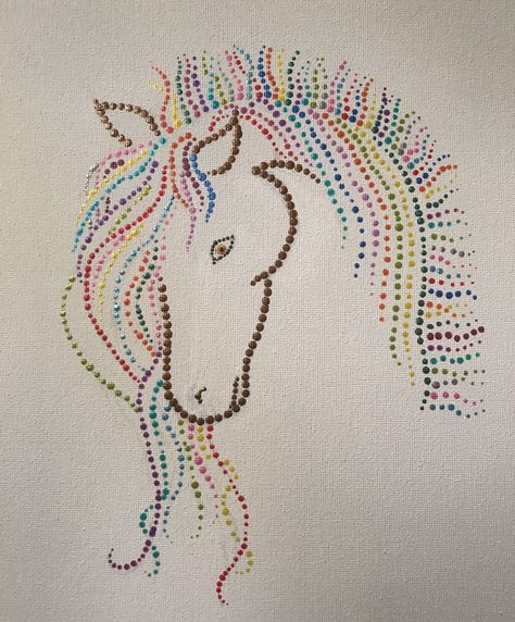 Horse Dot Painting, Dot Painting Designs, Canvas Dot Painting, Mandala Painting, Painting Designs, Dot Art, Dot Painting, Dots Art, Paint Designs