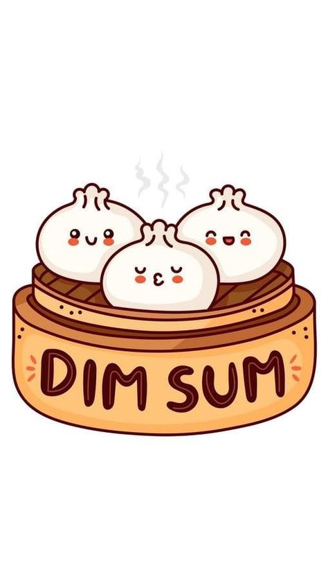 Dim Sum Cartoon, Dim Sum Tattoo, Momos Drawing, Cute Food Drawings Cartoons, Dim Sum Drawing, Dimsum Cartoon, Small Cartoon Drawings, Dim Sum Aesthetic, Dimsum Illustration