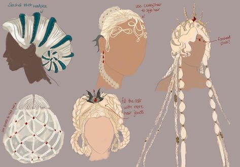 Hair Studies, House Velaryon, Hair Study, Cat Ears And Tail, Aemond Targaryen, Targaryen Art, Asoiaf Art, House Targaryen, Original Character