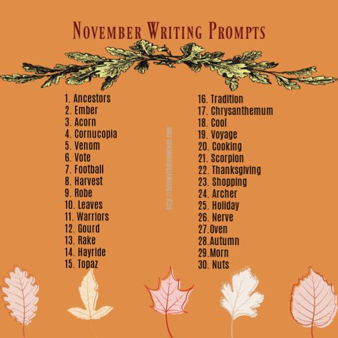 Journal Prompts For November, November Creativity Challenge, November Writing Challenge, Autumn Writing Prompts, November Prompts, Fall Creative Writing Prompts, November Writing Prompts For Kids, November Junk Journal Prompts, November Writing Prompts