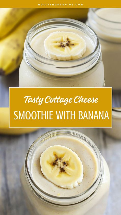 Indulge in a delicious and nutritious cottage cheese smoothie with banana! This refreshing and protein-packed drink is the perfect way to start your day or refuel after a workout. The creamy texture of cottage cheese blends perfectly with the sweetness of ripe bananas, creating a satisfying treat that will keep you full and energized. Whip up this easy recipe in minutes for a wholesome snack or meal on-the-go.

Ingredients
1/2 cup reduced-fat cottage cheese
1 cup ice cubes
1/2 cup skim milk
1 la Cottage Cheese Banana, Smoothie With Banana, Low Calorie Pancakes, Whipped Cottage Cheese, Cottage Cheese Smoothie, High Protein Smoothies, Cottage Cheese Pancakes, Wholesome Snacks, Cottage Cheese Recipes