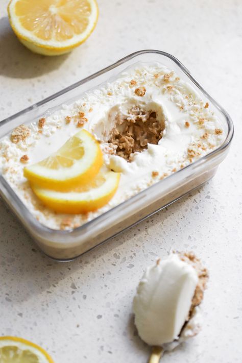 Lemon Cheesecake Overnight Oats, Overnight Oats Keto, Cottage Cheese Overnight Oats, Greek Yogurt Protein Powder, Oats With Protein Powder, Overnight Oats With Protein Powder, Lemon Overnight Oats, Overnight Oats With Protein, Yogurt Protein Powder