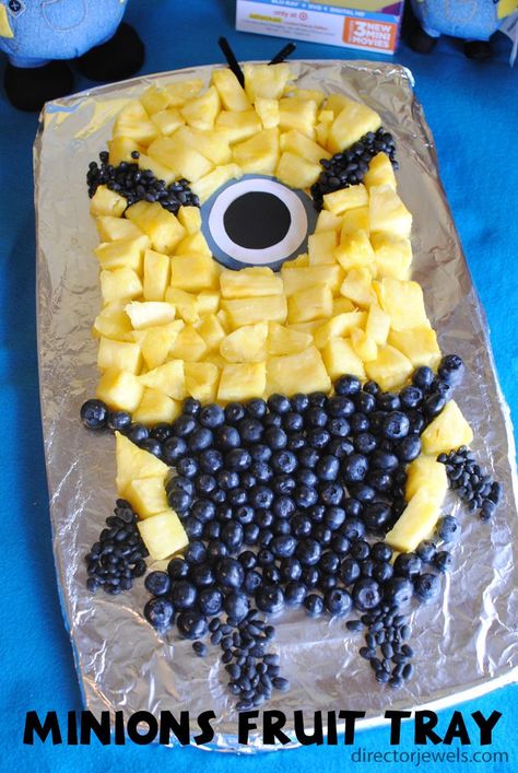 Minions Fruit Tray | 20+ Cute Fruit & Veggie Trays Minion Party Decorations, Despicable Me Party, Fruit And Veggie, Grazing Board, Minion Birthday Party, A Minion, Pot Luck, Minion Birthday, Minion Party