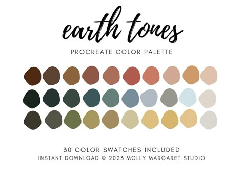 Earth Tones Procreate Ipad Palette Natural Color Palette - Etsy Earth Tones Palette, Color Palette Neutral, Procreate Downloads, Colorado Design, Procreate Palette, Natural Color Palette, Earth Colors, Earth Tone Color, Procreate Ipad