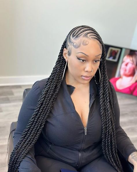 Fulani Twists, Hair Braid Designs, Lemonade Braids Hairstyles, Braids Twist, Two Braid Hairstyles, Braided Hairstyles For Black Women Cornrows, Feed In Braids Hairstyles, Box Braids Hairstyles For Black Women, Braided Cornrow Hairstyles