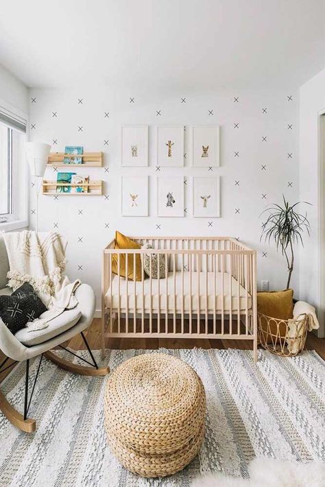 Gorgeous Nursery Ideas To Bring Up Your Baby With Taste For Style ★ Ikea Sniglar Crib, Dreamy Nursery, Ikea Nursery, Nursery Trends, Scandinavian Nursery, Nursery Room Design, Baby Room Inspiration, Nursery Room Boy, Nursery Room Inspiration