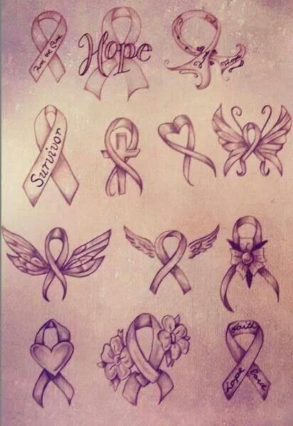 Possible idea with gray ribbon and purple writing "strength" Pink Ribbon Tattoos, Bilateral Mastectomy, Survivor Tattoo, Tattoo Painting, Tattoo Designer, Awareness Tattoo, Ribbon Tattoos, Memorial Tattoos, 1 Tattoo