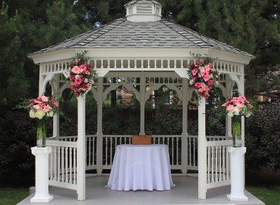 Gazebo Wedding Ideas, Wedding Gazebo Decorations, Wedding Gazebo Flowers, Gazebo Flowers, Gazebo Wedding Ceremony, Gazebo Ceremony, Gazebo Wedding Decorations, October Weddings, Deck Gazebo