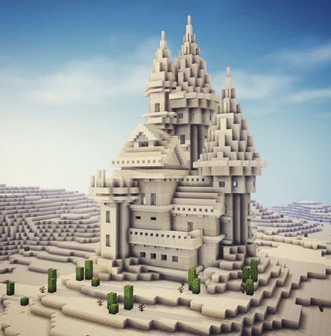 Desert Castle, Minecraft Desert, Minecraft Idea, Minecraft Mansion, Minecraft Structures, Sun Day, Bangunan Minecraft, Minecraft Castle, Cool Minecraft Houses