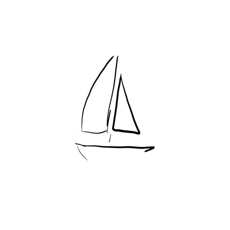 Nautical Tattoo Simple, Geometric Sailboat Tattoo, Small Sailboat Tattoo Simple, Speedboat Tattoo, Tiny Ship Tattoo, Nantucket Tattoo, Simple Sailboat Drawing, Sailboat Sketch Simple, Dainty Sailboat Tattoo