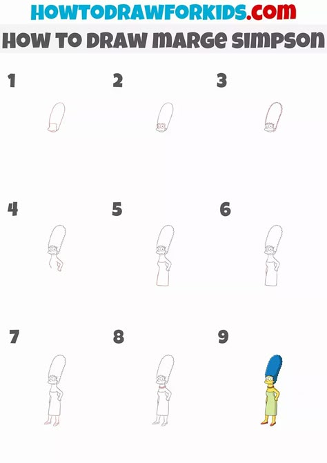 How To Draw Marge Simpson Step By Step, The Simpsons Drawings Easy, Marge Simpsons Drawings, Complete The Drawing, How To Draw Cars, How To Draw Cartoons, Draw Cars, Draw Cartoons, Simpsons Drawings