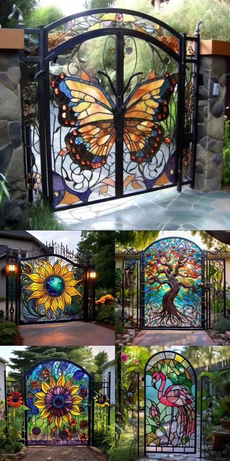 Install a pond, waterfall, or fountain to add a soothing element to your garden. Natural Home Design, Garden Ideas To Make, Garden Gate Design, Rooster Kitchen Decor, Security Gates, Custom Gates, Pond Waterfall, Entrance Gates Design, Front Gate Design