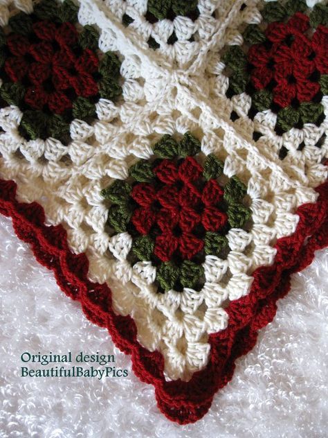 I know. Christmas, for many of us, is over. My husband said the other day he was soooo ready for the radio station to return to the non-holiday playlist. I had to bite my tongue, and just nod sympa… Christmas Afghan, Motifs Granny Square, Christmas Crochet Blanket, Crocheted Blanket, Confection Au Crochet, Crochet Granny Square Blanket, Crochet Quilt, Holiday Crochet, Haken Baby