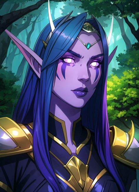 Night elf #fantasy #warcraft #wow #worldofwarcraft #nightelf #elf #kaldorei Maiev Shadowsong, Wow Elf, Elf City, Elf Art, Warcraft Art, Night Elf, Comic Style, Wow Art, Fantasy Warrior