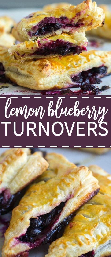 These flaky lemon blueberry turnovers are made with frozen puff pastry so they're easy to make. They're fill with fresh blueberries, lime juice and zest and baked to golden brown perfection. They're they best mixture of sweet and tart!  adjust to veganize Blueberry Turnovers, Tiramisu Dessert, Easy Blueberry, Frozen Puff Pastry, Pastry Tart, Blueberry Recipes, Puff Pastry Recipes, Pastry Desserts, Lemon Blueberry