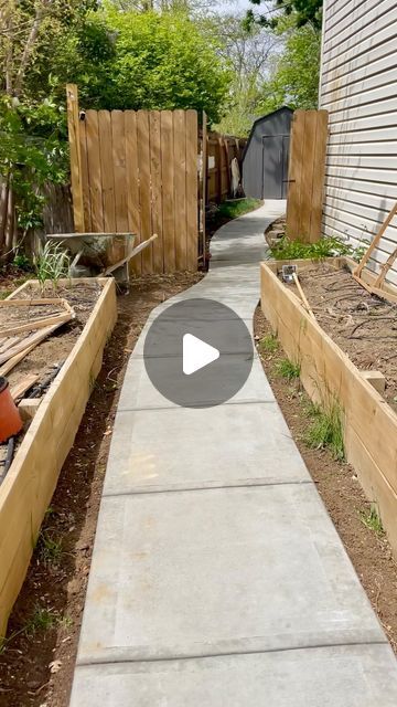 Crystel DIY & Design on Instagram: "Comment BLOG for all the details on this project! 

For the longest time, I’ve dreamed of having a concrete walkway from our front yard to our backyard shed area. Well, we finally made it happen!! 

I went the unconventional way of using Facebook Marketplace to find someone to do the work, and his team turned out to be incredible! We saved SO much money doing it this way and we are so happy with the job they did. 

We’re just getting started on our outdoor projects, so be sure you’re following along so you don’t miss what’s coming next! 

#backyard #concrete #diy #beforeandafter #costsaver #renovation #backyardmakeover" Easy Driveway Ideas, Path Around House, Easy Walkway Ideas Diy, Walk Way Ideas For Outside, Cheap Pathways Ideas Walkways, Side House Walkway, Paved Walkway Ideas, Concrete Yard Ideas, Side Walk Ideas