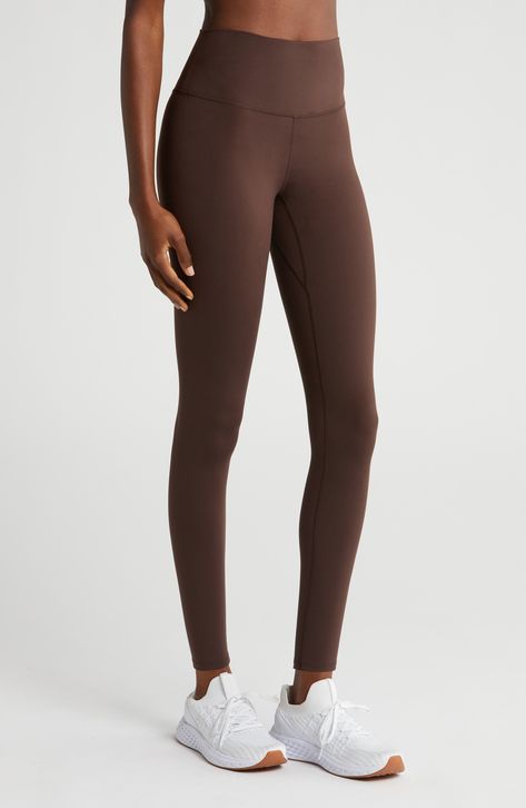 A wide waistband adds to the sublime comfort of leggings that are buttery-soft with light compression to provide support for every move you make. 24" inseam; 8" leg opening; 10 1/2" front rise; 12 1/2" back rise (size Medium) Pull-on style 75% polyester, 25% elastane Machine wash, dry flat Imported Cheetah Costume, Brown Leggings, Ski Gear, Cute Leggings, High Waist Leggings, Coffee Bean, Outfit Inspo Fall, Women Clothes, Wide Waistband