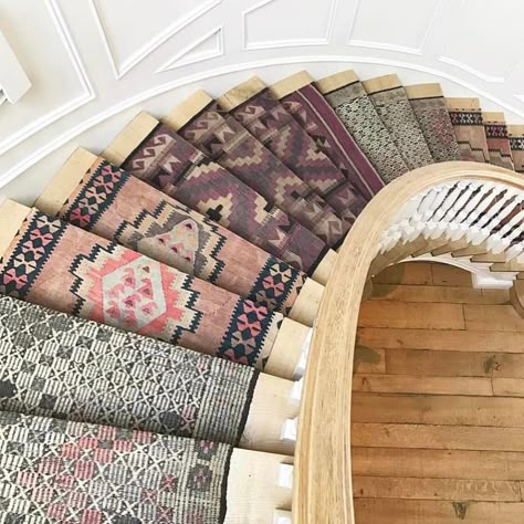 3,858 Likes, 86 Comments - The Southern Loom (@thesouthernloom) on Instagram: “Ummm. Dream stairs  Don't forget to check out the crazy sale going on on the site EVERY rug has a…” Inexpensive Stair Runner, Kilim Stair Runner, Boho Stair Runner, Stair Case, Painted Stairs, Surf Shack, Design Hotel, Makeover Ideas, Carpet Stairs