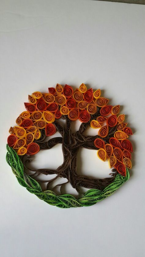 Quilling ..tree of mandala.. Fall Quilling Patterns, Fall Quilling, Quilling Trees, Quilling Tree, Quilled Tree, Tree Mandala, Quilling Inspiration, Paper Quilling For Beginners, Quilling Christmas