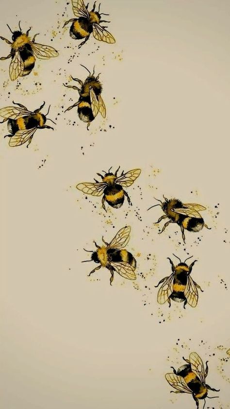 Yellow Bee Aesthetic, Yellow Bee Wallpaper, Aesthetic Bee Wallpaper, Bee Wallpaper Aesthetic, Bee Wallpaper Iphone, Bees Background, Yellow Aesthetic Background, Bumble Bee Wallpaper, Yellow Iphone Wallpaper