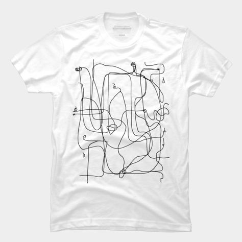 Life Is Complicated, Tshirt Artwork, Tshirt Painting, Line Art Drawing, T Shirt Painting, Abstract Line Art, Line Illustration, Abstract Lines, Men's Tank