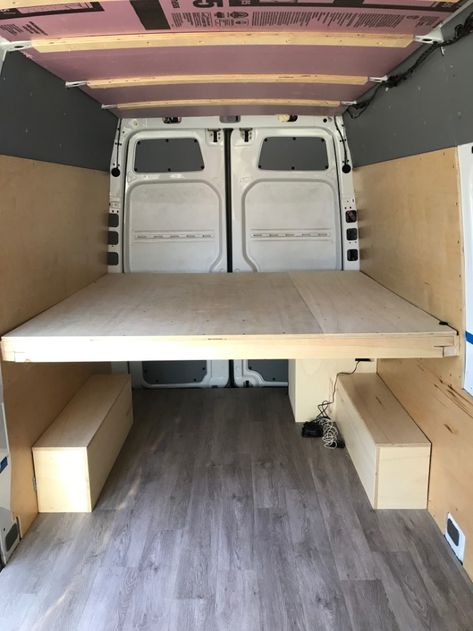 Van Conversion Bed Frame, Converted Van, Bed Setup, Campervan Bed, Converted Vans, Camper Beds, Van Bed, Van Dwelling, Diy Camper Trailer