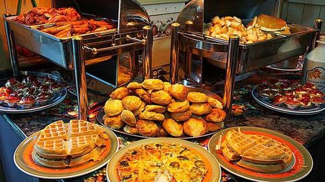 Big Breakfast Buffet At Home, Filipino Breakfast Buffet, Breakfast Buffet At Home, Cast Iron Biscuits, Breakfast Buffet Ideas, Skillet Biscuits, Home Fried Potatoes, Filipino Breakfast, Weekend Is Coming