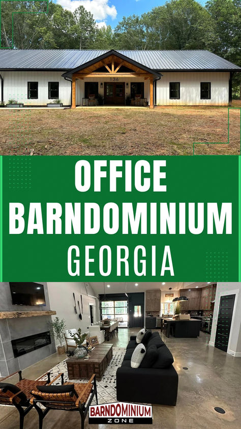 Georgia’s Gem: Christa Drake-Graves’ 4-Bathroom Barndominium With Office Office Barndominium, Barndominium Office Building, Barndominium With Balcony, 4 Bedroom 3.5 Bath Barndominium, Monitor Barndominium, 4 Bed 3.5 Bath Barndominium, 3 Car Garage, Open Layout, Barndominium