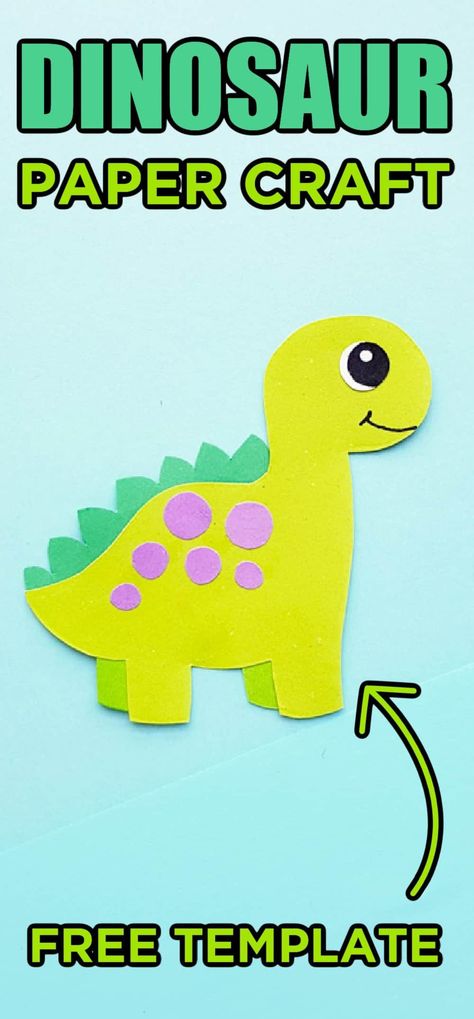 Dinosaur Construction Paper Crafts, T Rex Template Free Printable, Easy Dinosaur Crafts For Toddlers, Printable Dinosaur Templates, Dinosaur Templates Free Printable, Dinosaur Arts And Crafts, Dinosaur Paper Craft, Free Dinosaur Printables, Dino Cupcakes