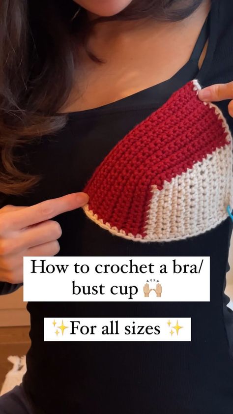 Full video on my YouTube ♥️ save this for your next project 🫶🏻 How to crochet a bust cup! Here is a quick tutorial on how I like to… | Instagram Crochet Push Up Bra Pattern, How To Crochet A Bra Cup, Crochet Bra Cup, Free Crochet Tutorials, Crochet Bra Pattern, Crochet Bra, Crochet Bralette, Needle Crafts, Bra Pattern