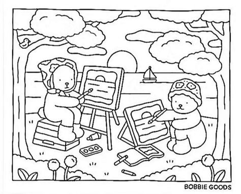 Bobbie Goods Coloring Pages, Bobbie Goods Coloring, Bobbie Goods, Bear Paintings, Bear Coloring Pages, Detailed Coloring Pages, Cartoon Coloring Pages, Arte Inspo, Cool Coloring Pages