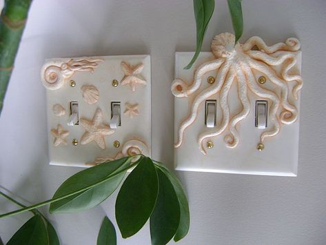 Octopus Double Light Switch Cover Switchplate Ideas, Cool Octopus, Light Plates, Switchplate Covers, Shells Craft, Octopus Gift, Mermaid Stuff, Electrical Outlet Covers, Face Plates