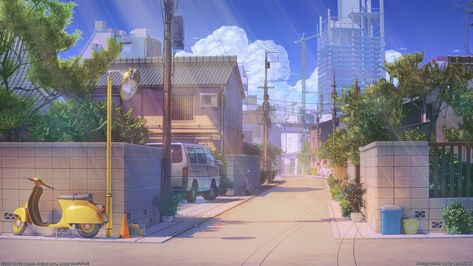 Gacha Items, Street Background, Anime Places, Episode Backgrounds, Anime City, Japan Street, Scenery Background, Anime Backgrounds, Japon Illustration