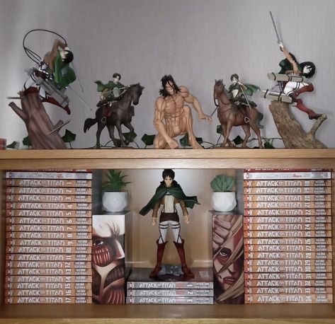 Manga Display Ideas, Manga Display Shelf, Anime Figures Collection Display, Shelving Manga, Anime Shelves, Manga Display, Collectors Room Ideas, Manga Shelves, Manga Room