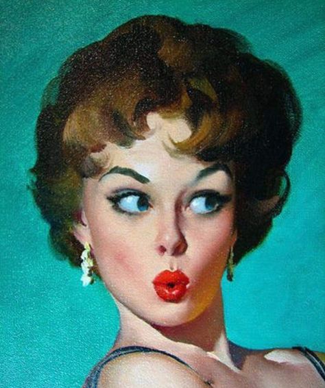 Pin Up Girl Vintage, Gil Elvgren, Pinup Art, Pulp Art, Vintage Pin Up, Illustration Vintage, Retro Humor, Funny Face, Pin Up Art