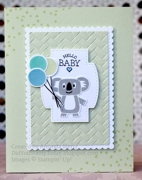 Bonanza Buddies Stampin Up Cards, Stampin Up Baby Boy Cards, Baby Cards Stampin Up Ideas, Stampin Up Baby Shower Cards, Baby Card Ideas, Birthday Buddies, Baby Boy Cards Handmade, Stampin Up Baby Cards, Baby Cards Handmade