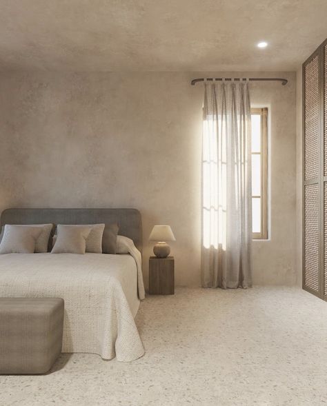 Bedroom Limewash, Limewash Bedroom, Spanish Bedroom, Limewash Walls, Beautiful Bedroom Designs, Gym Room At Home, Beige Bedroom, House Bedrooms, Bedroom Closet Design