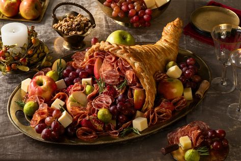 Puff Pastry Cornucopia Italian Salami: Festive Centerpiece Recipe | Principe Foods Bread Cornucopia Charcuterie, Puff Pastry Cornucopia, Croissant Cornucopia, Crescent Roll Cornucopia, Cornucopia Appetizer, Pastry Cornucopia, Cornucopia Bread, Cornucopia Charcuterie, Cornucopia Recipe