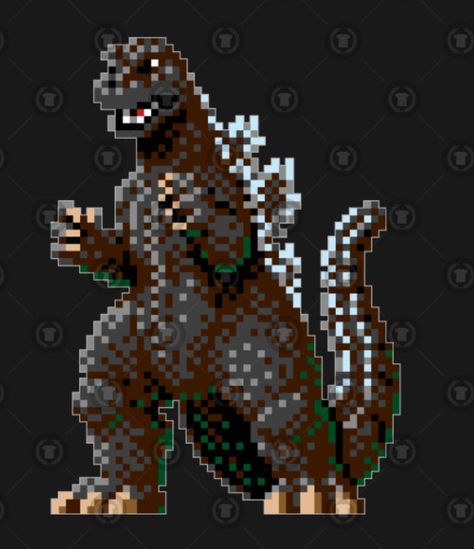 Godzilla Perler Bead Pattern, Godzilla Perler Beads, Dinosaur Pixel, Godzilla Art, Monsters Art, Perler Designs, Perler Projects, Rave Babe, Easy Perler Beads Ideas