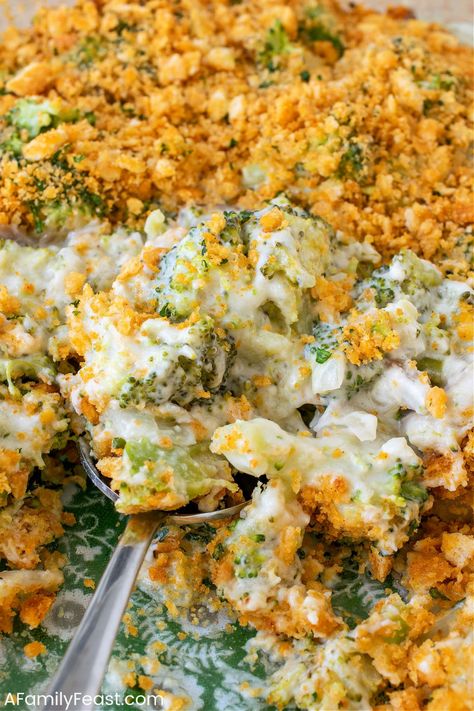 Broccoli Cheese Casserole - A Family Feast Brocolli Cheese Casserole, Easy Broccoli Casserole, Cooked Broccoli, Feast Recipes, Easy Casserole Dishes, Casserole Side Dishes, Broccoli Cheese Casserole, Cheese Casserole, Broccoli Cheese