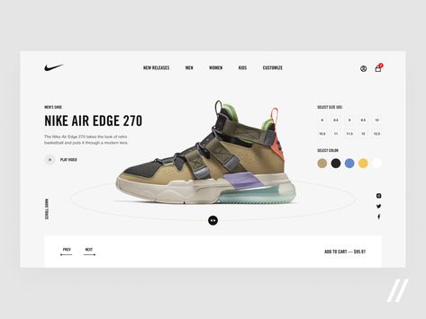 Nike Promo Page Design Concept by Purrweb UX on Dribbble Product Layout, Nike Web, Sneaker Website, Bold Logo Design, Nike Website, Gfx Design, Retail Inspiration, Catalog Design, Ux Ui