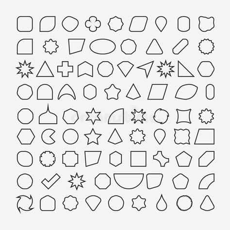 Small Shapes Drawing, Geometric Shapes Jewellery, Basic Shapes Illustration, Doodle Shapes Simple, Geometric Doodles Simple, Shape Outlines Free Printable, Doodle Beginner, Simple Shapes Drawing, Organic Shapes Design Art