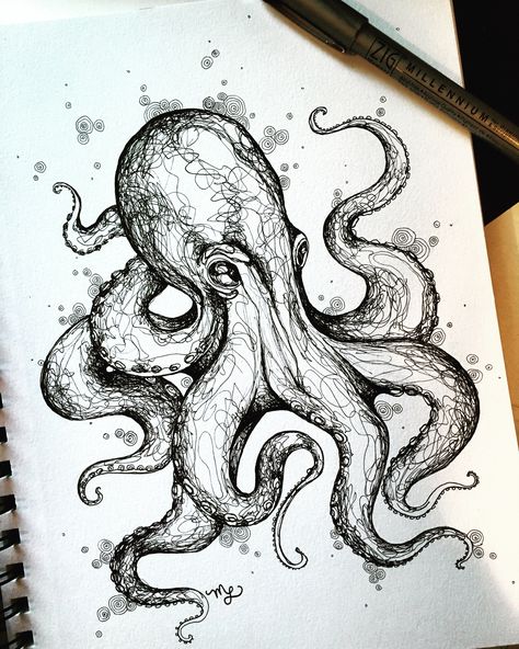 Octopus Sketch on Behance Octopus Sketch, Octopus Drawing, Octopus Tattoo Design, Octopus Tattoos, Octopus Tattoo, Octopus Art, Tattoo Art Drawings, Desenho Tattoo, Animal Sketches