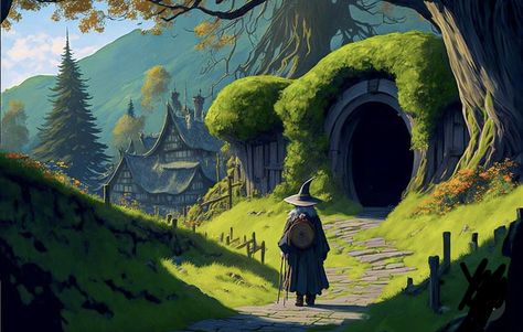 Lotr Concept Art, Studio Ghibli Art Style, Ghibli Art Style, Mary Pratt, Hobbit Art, Tolkien Art, Fan Picture, Studio Ghibli Art, Ghibli Art