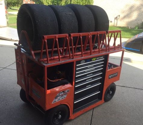 Pit Cart, Toolbox Ideas, Race Trailer, Tire Rack, Tool Cart, Snow Blowers, Work Gear, Mechanic Tools, Garage Ideas