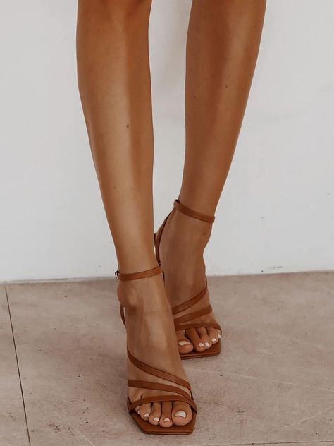 Tan Shoe, Loving Tan, Brown Sandals Heels, Sandals Woman, Heels Aesthetic, Summer Heels, Tan Shoes, Bridal Heels, Elevated Style