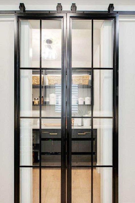 20 Walk-In Pantry Ideas For Stylish Kitchen Storage Huge Pantry Walk In With Fridge, Kitchen With Walk In Pantry, Working Pantry, Walk In Pantry With Fridge Barn Door, Walk In Pantry Deminsions, Sculary Ideas Walk In Pantry, Hidden Pantry Walk In, Pantry With Fridge, Narrow Walk In Pantry Woodworking Plans