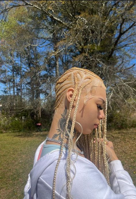 Lemonade Braids Blonde, Blonde Box Braids Hairstyles, Braids Blonde, Unnatural Hair Color, Protective Style Braids, Hairstyles Trending, Pink And Black Hair, Lemonade Braids, Pretty Braids