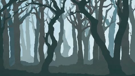 Woods Background Drawing, Background Forest Illustration, Background Ideas Art, Outside Background, Value Sketches, Cryptid Core, Experimental Animation, Forest Cartoon, Dark Wood Background